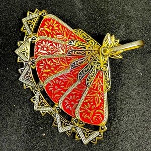 MCM DAMASCENE MADE IN SPAIN FLAMINGO DANCER FAN